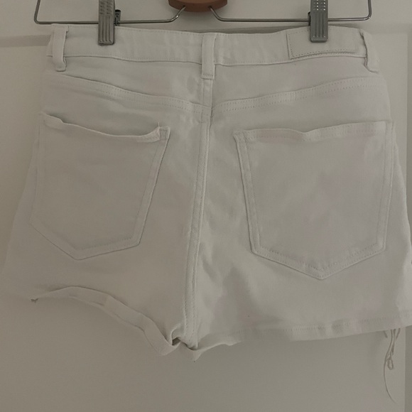 White denim shorts with suede ties - Picture 3 of 3